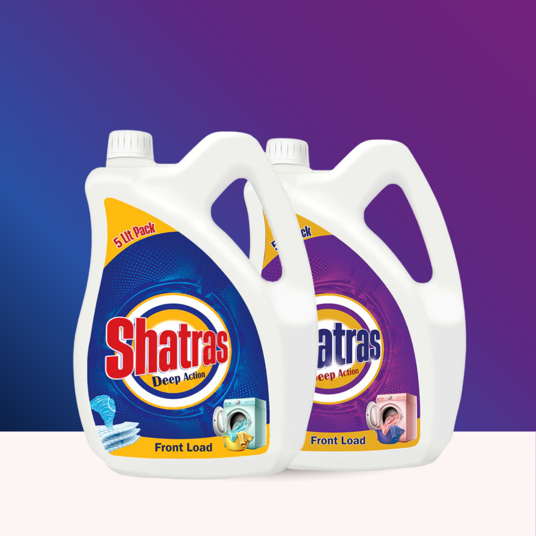 Shatras Front Load Laundry Liquid Detergent 5L x Pack of 2 | Non Toxic, Eco Friendly Best For Front Load
