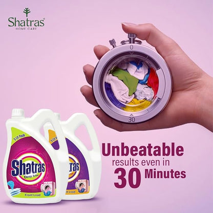 Shatras Front Load Laundry Liquid Detergent 5L x Pack of 2 | Non Toxic, Eco Friendly Best For Front Load