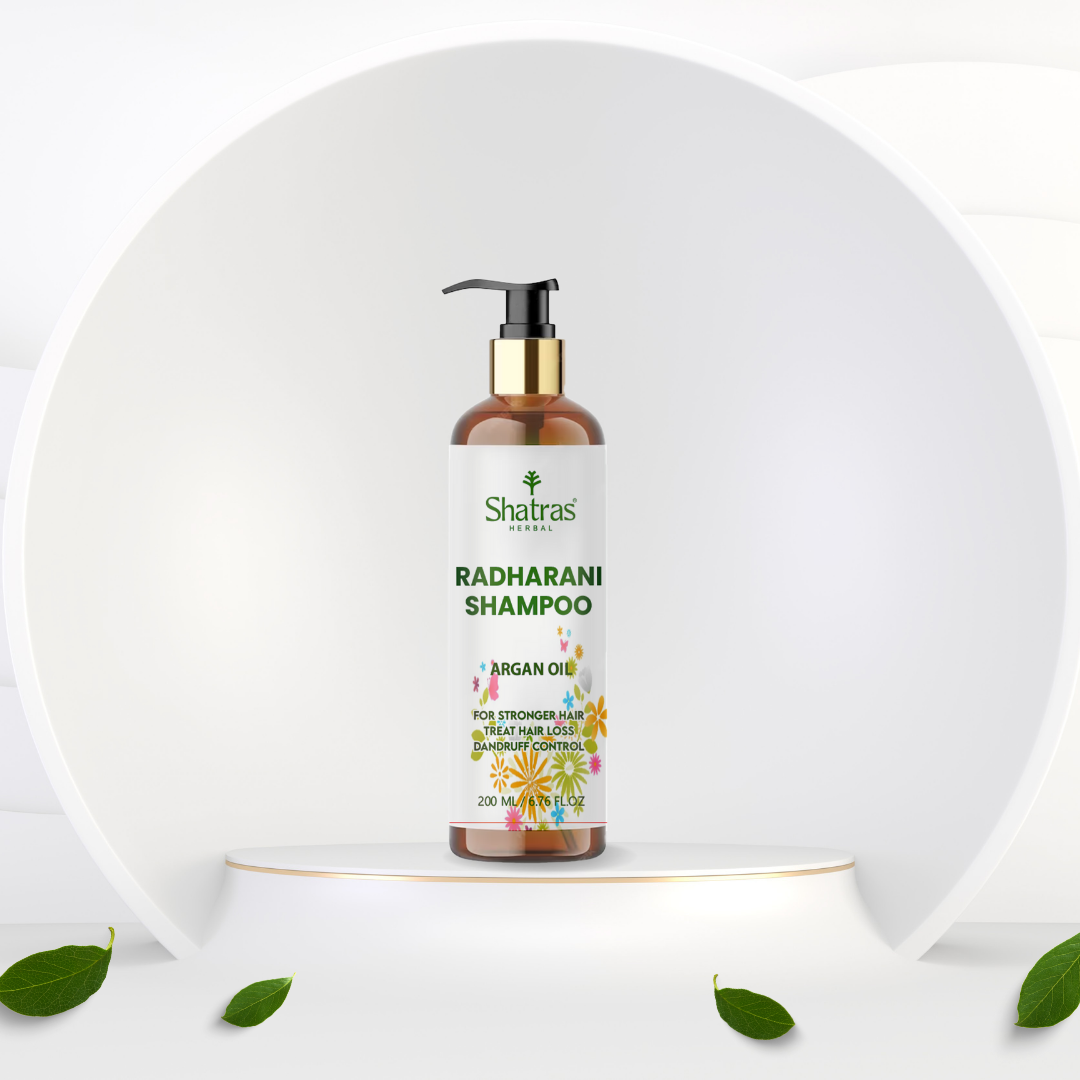 Shatras Radharani Herbal Shampoo – Argan Oil Enriched Care for Hair Strength & Scalp Health