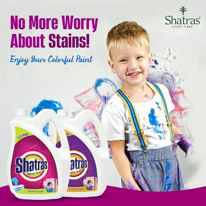 Shatras Front Load Laundry Liquid Detergent 5L x Pack of 2 | Non Toxic, Eco Friendly Best For Front Load