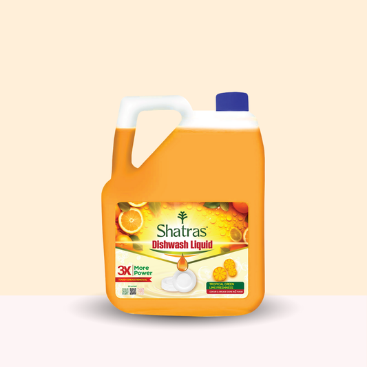 Shatras Dishwash Liquid – 3X Power Gentle on Hands, Lime Fresh Fragrance (Orenge)
