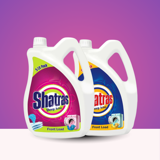Shatras Front Load Laundry Liquid Detergent 5L x Pack of 2 | Non Toxic, Eco Friendly Best For Front Load