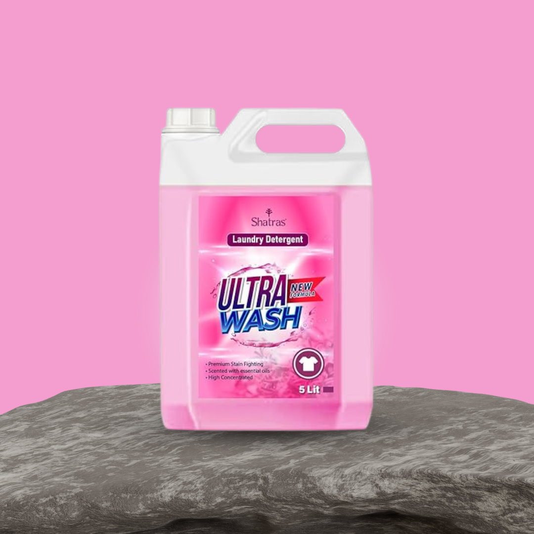 Shatras Ultra Wash 5L Powerful Liquid Detergent for Brighter, Softer Clothes (Pink)
