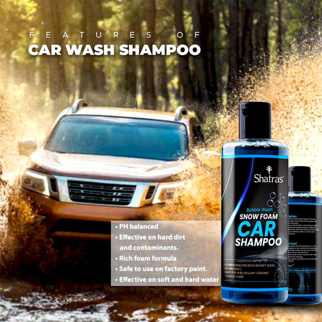 Shatras Snow Foam Car Wash Shampoo – 300 ml (Blue) High-Foam, pH-Balanced Cleaning