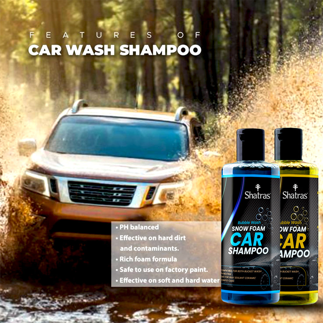 Shatras Snow Foam Car Wash Shampoo – 300 ml (Blue & Yellow) High-Foam, pH-Balanced Cleaning