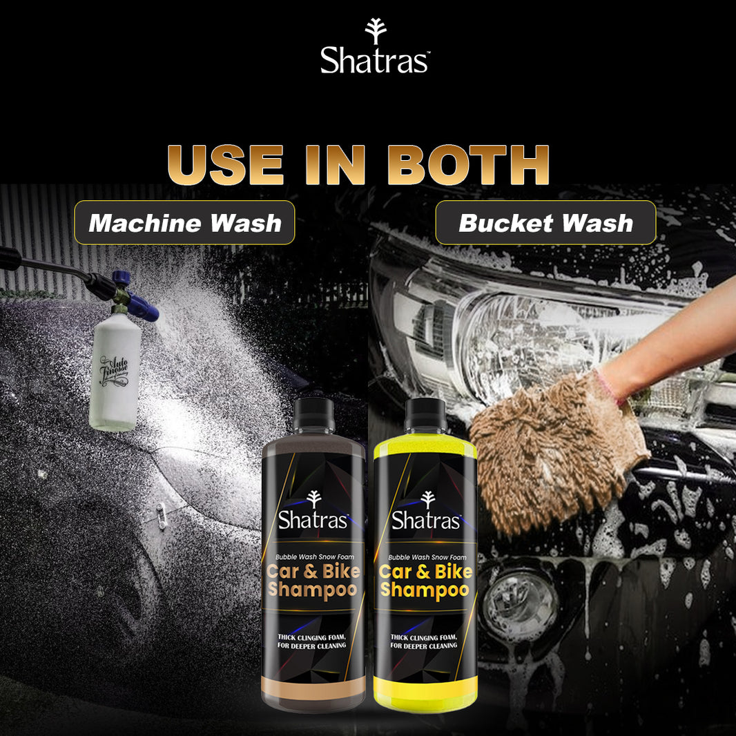 Shatras Snow Foam Car Wash Shampoo – 300 ml (Black & Yellow) High-Foam