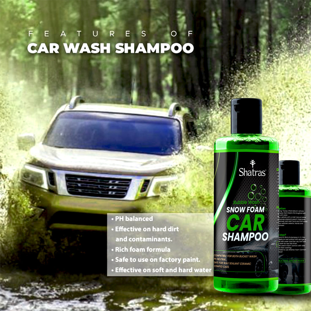 Shatras Snow Foam Car Wash Shampoo – 300 ml (Green) High-Foam, pH-Balanced Cleaning