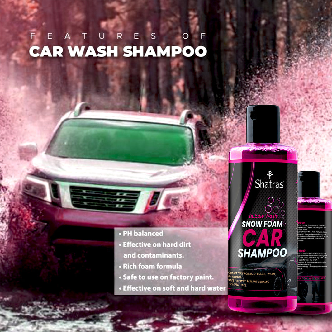 Shatras Snow Foam Car Wash Shampoo – 300 ml (Pink) High-Foam, pH-Balanced Cleaning
