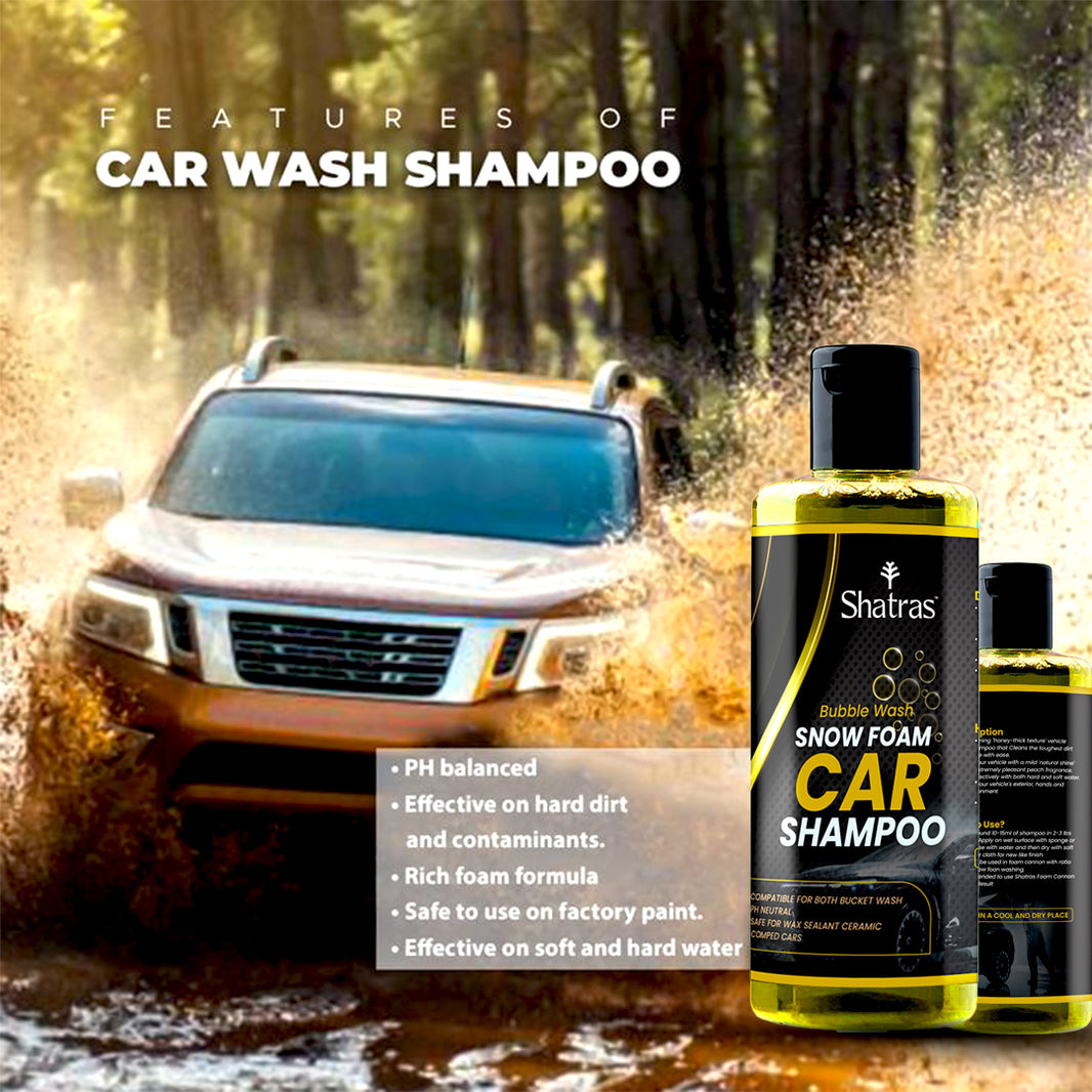 Shatras Snow Foam Car Wash Shampoo – 300 ml (Yellow) High-Foam, pH-Balanced Cleaning