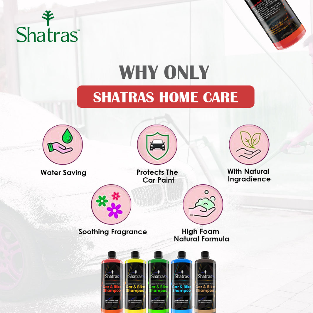 Shatras Snow Foam Car Wash Shampoo – 300 ml (Car Wash 5 Color Combo ) High-Foam