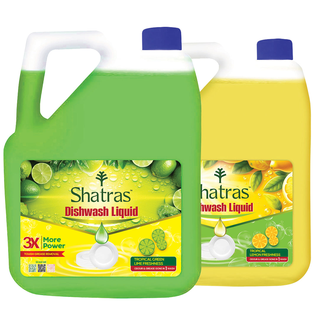 Shatras Lime Liquid Dishwash Gel - 5L | Tough Grease Removal & Natural Fragrance