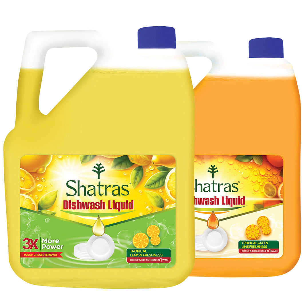 Shatras Lime Liquid Dishwash Gel - 5L | Tough Grease Removal & Natural Fragrance