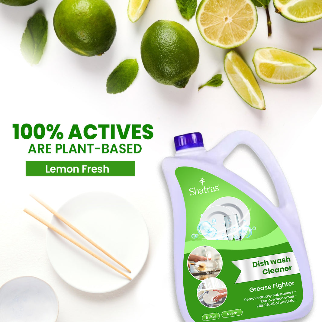 Shatras Lemon Fresh Dish Wash Cleaner – Plant-Powered Grease Fighter
