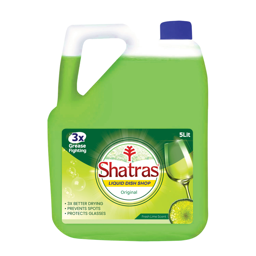 Shatras Green Lime Dishwash Liquid Gel || Dish Cleaning Liquid Gel with German Technology - Active 3X More Power Molecules Leaves No Residue (5 Liter )