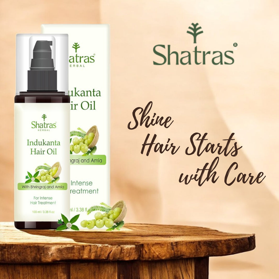 Shatras Indukanta Herbal Hair Oil – Bhringraj & Amla for Intense Hair Nourishment