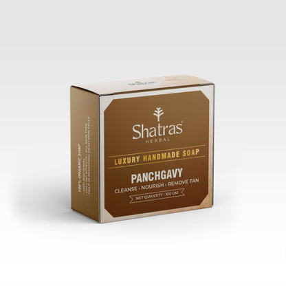 Shatras Organic Panchgavya Soap Enriched with Cow Milk, Ghee, Curd Handmade Natural Chemical Free Bar Soap