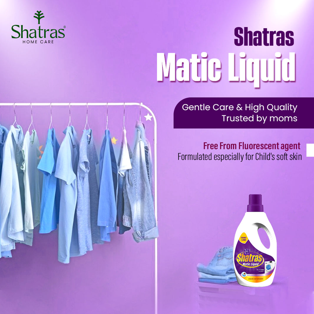 Shatras Matic Liquid Gentle on Clothes, Safe for Kids (Purple)