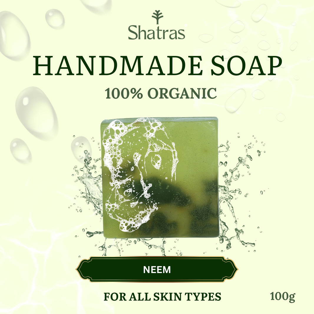 Shatras Neem Soap for Skin Itching Handmade Cold with Organic Ingredients