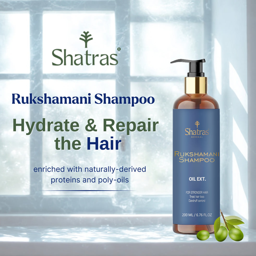 Shatras Rukshamani Herbal Shampoo – Oil Control Formula for Oily Scalp & Stronger Hair