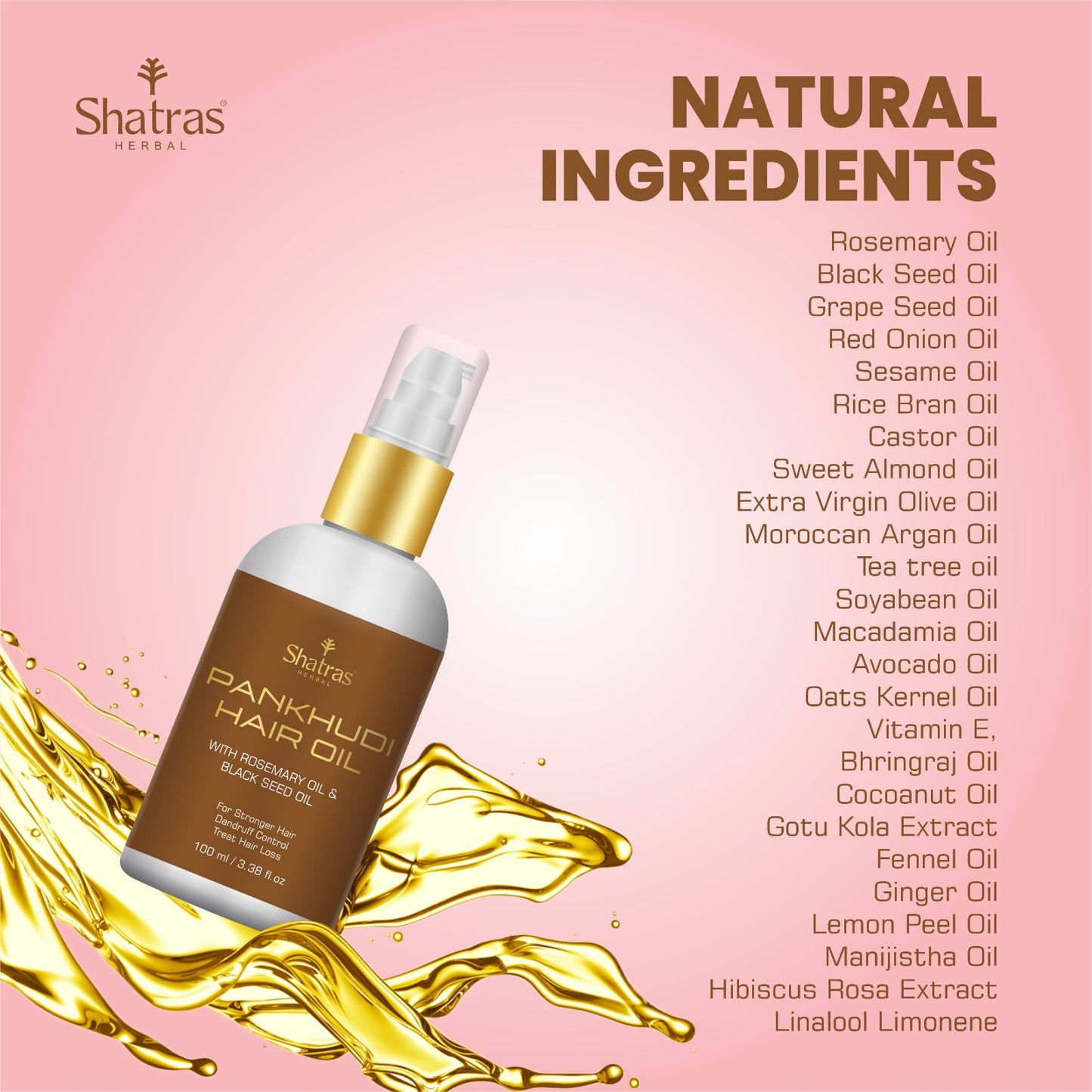 Shatras Natural Pankhudi Rosmary & Black seed oil (100ML)