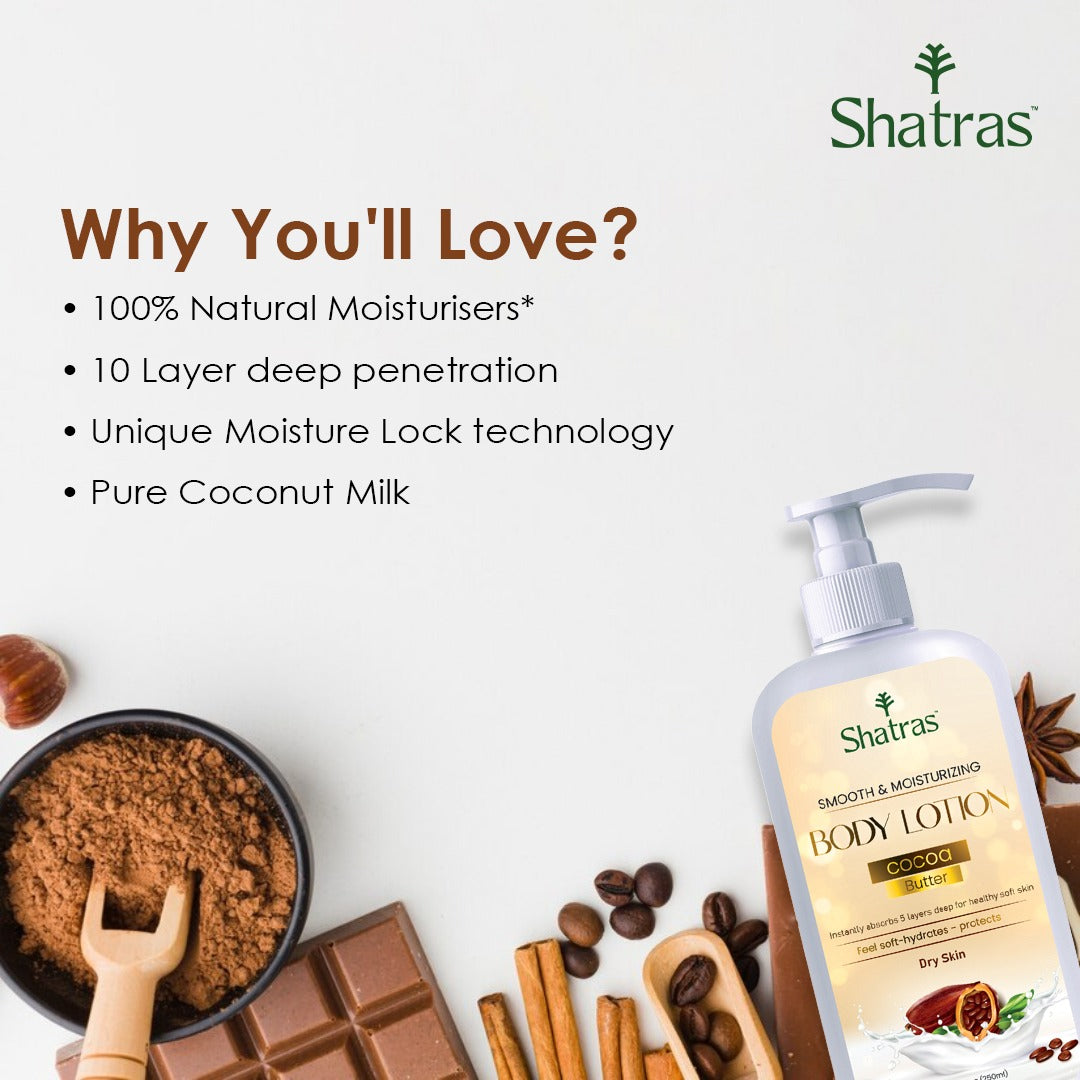 Shatras Rich Intense Cocoa Butter Body Lotion for Face & Body